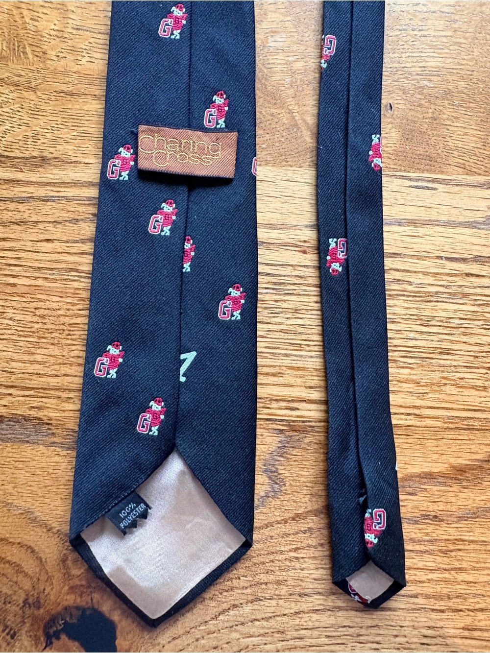 VTG Charing Cross Black UGA Bulldawg Dawg “G” #1 Patterned Men's Tie - Picture 3 of 12